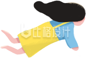 趴着的小姐姐手绘插画