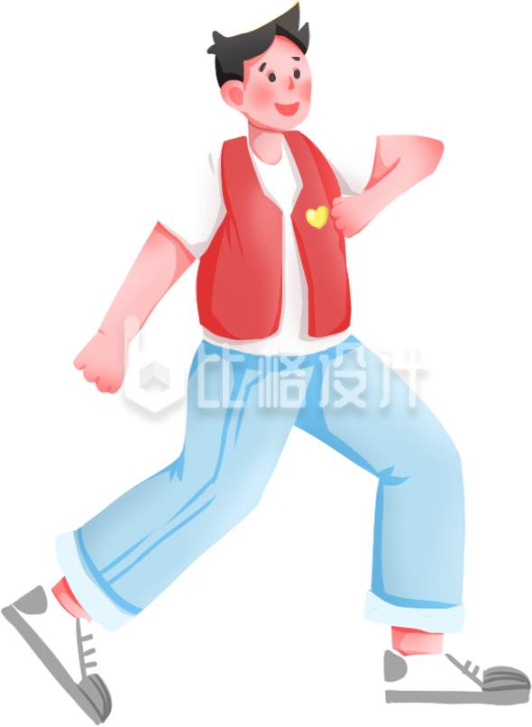 公益社团小男孩手绘插画