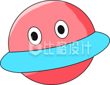 可爱星球形象的趣味表情宣传物料