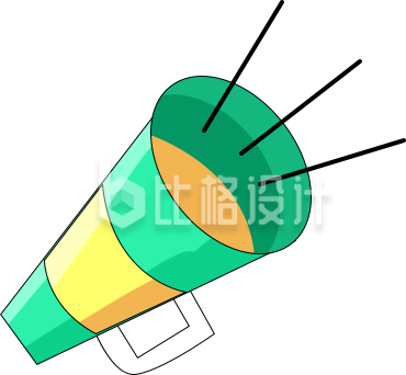喇叭手绘插画趣味