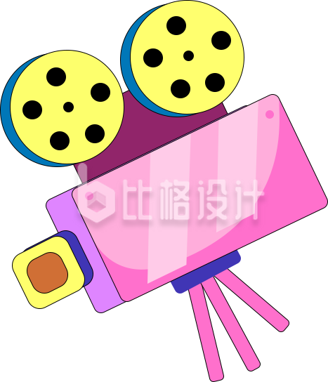 摄像机手绘插画趣味