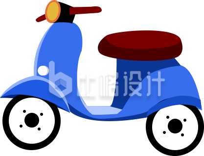 电瓶车手绘交通插画