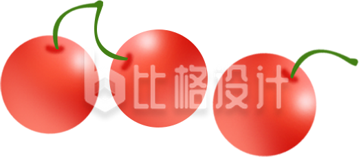 樱桃手绘植物手绘插画