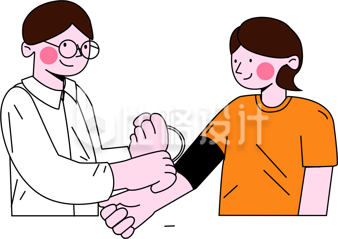 医生体检手绘人物插画
