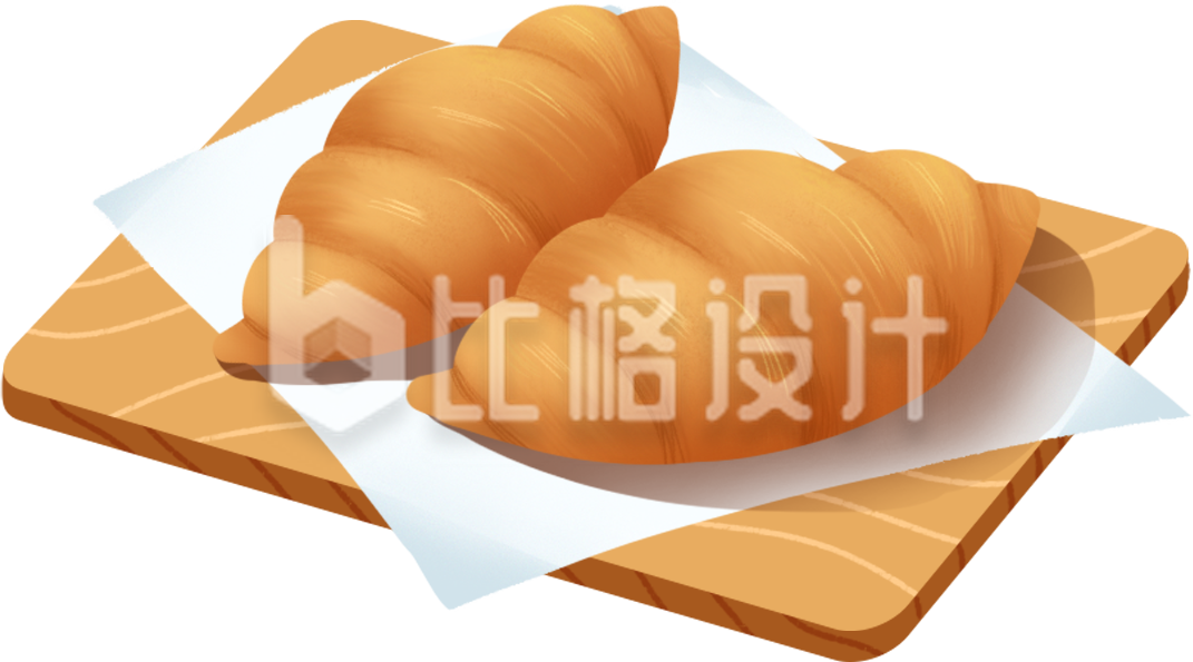 面包美食手绘插画
