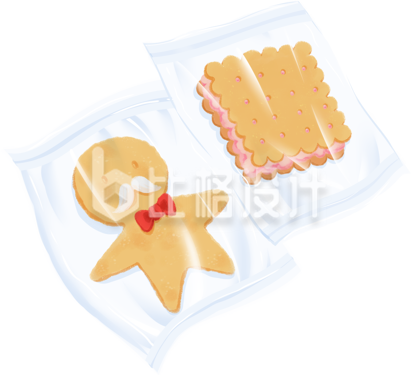 饼干包装手绘美食插画
