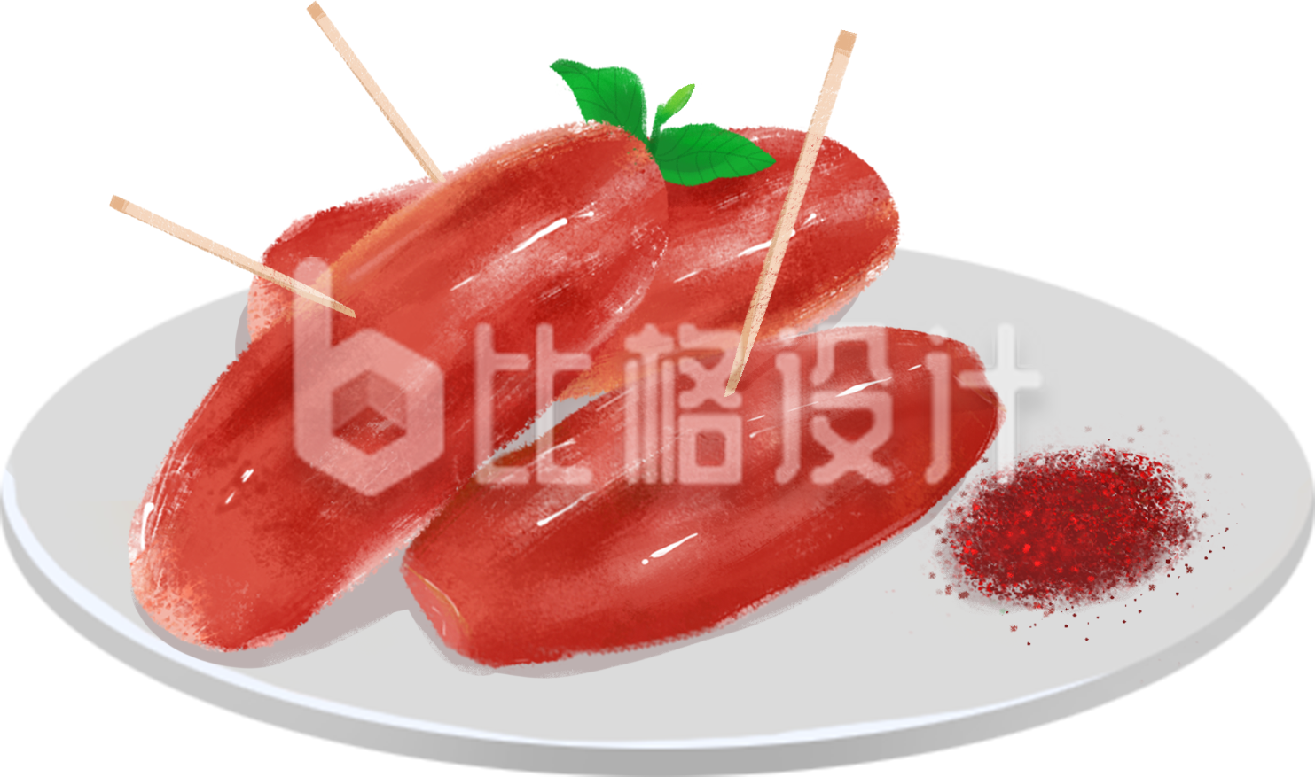 热狗肠手绘美食插画