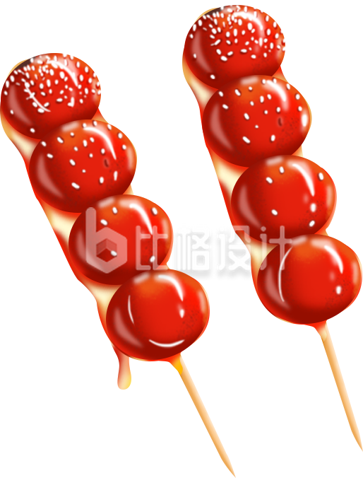 冰糖葫芦手绘美食插画