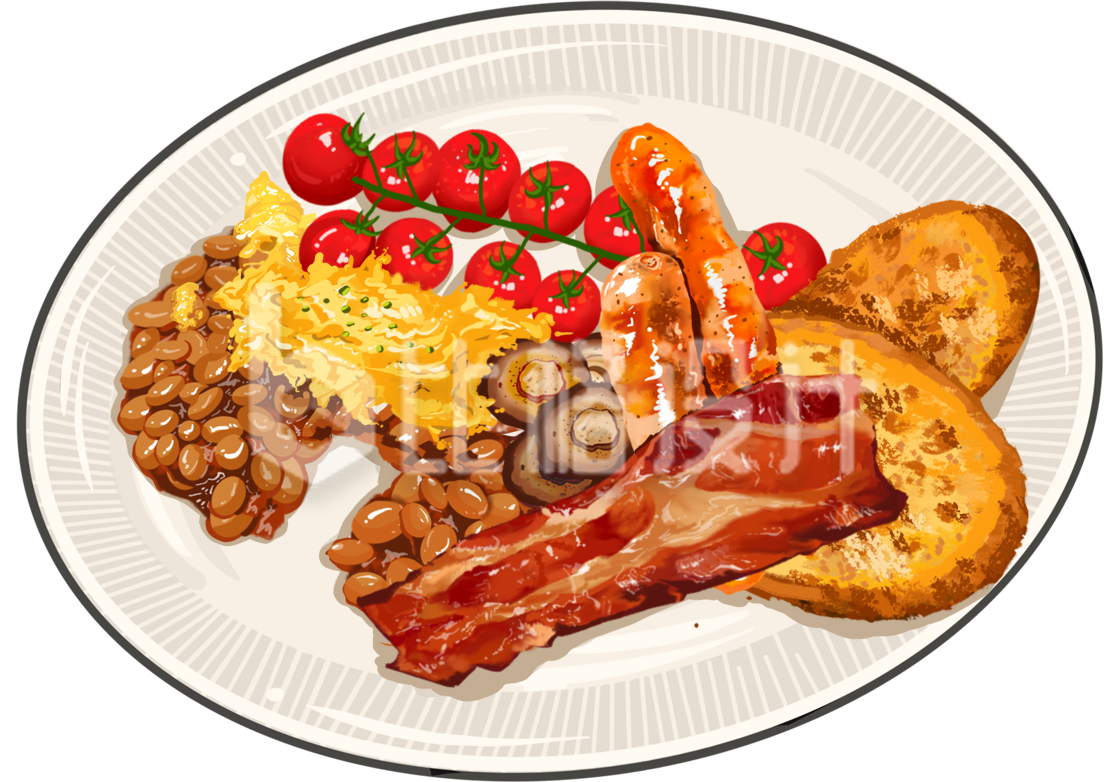 美食炸肉虾美食手绘插画