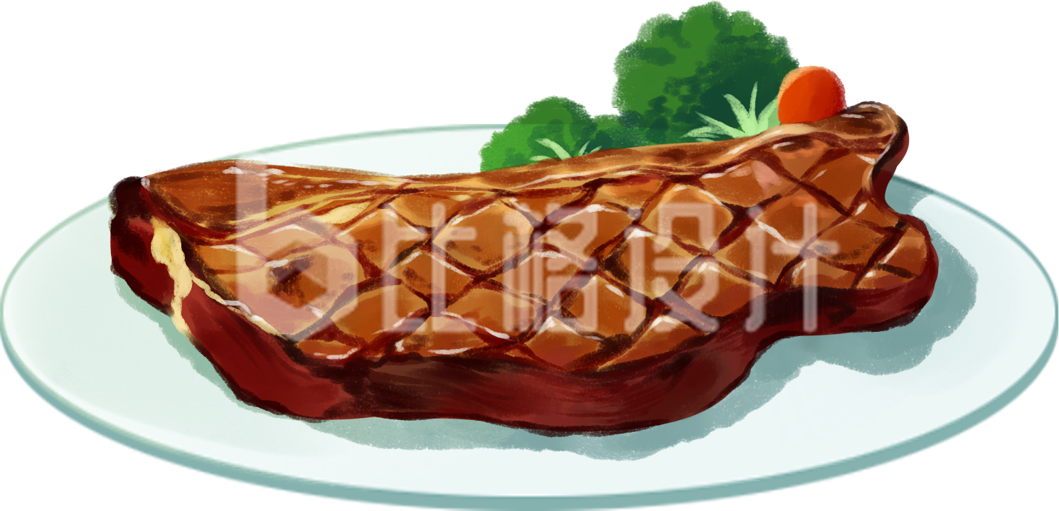 牛排手绘插画