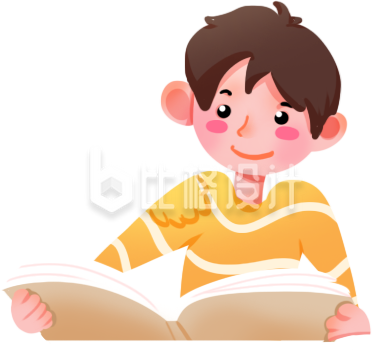 读书小男孩看书手绘插画