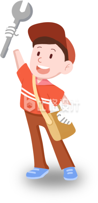 修理师傅手绘插画人物