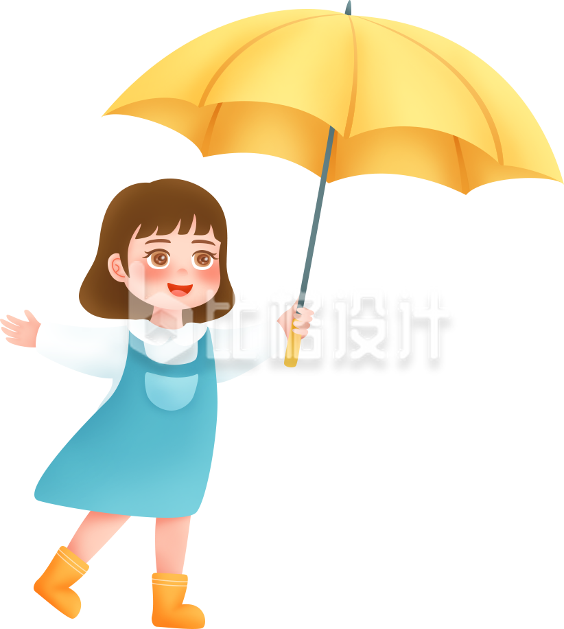 可爱女孩撑伞图 适合儿童相关宣传物料 可爱女孩撑伞图 适合儿童相关宣传物料