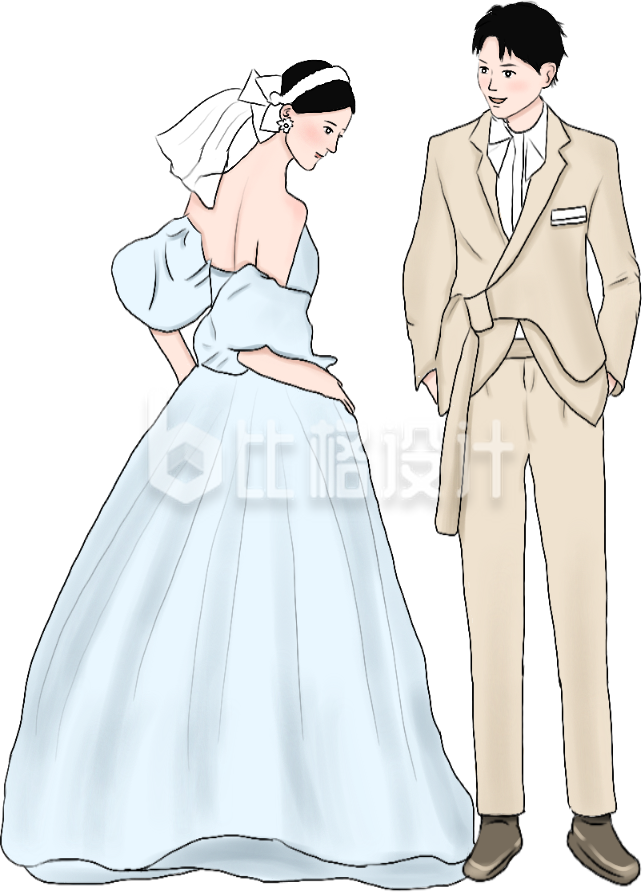 结婚爱情新人手绘