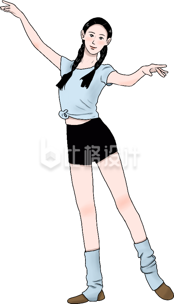 舞蹈美少女手绘插画