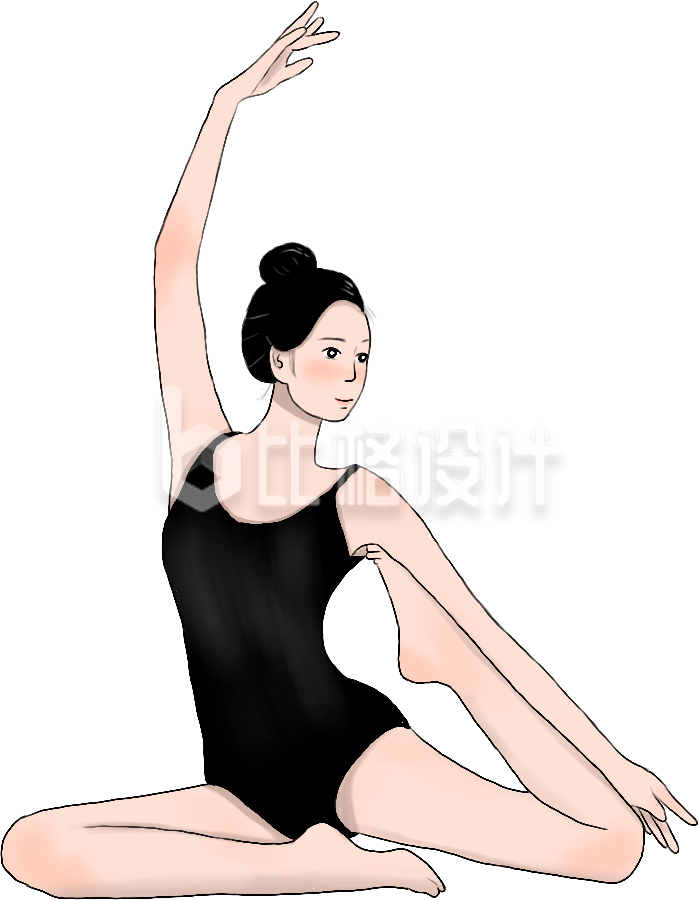 舞蹈美少女手绘插画