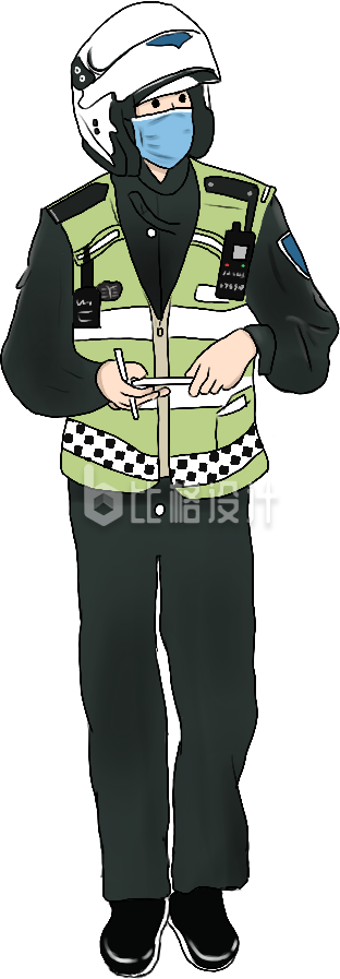 交警手绘人物插画