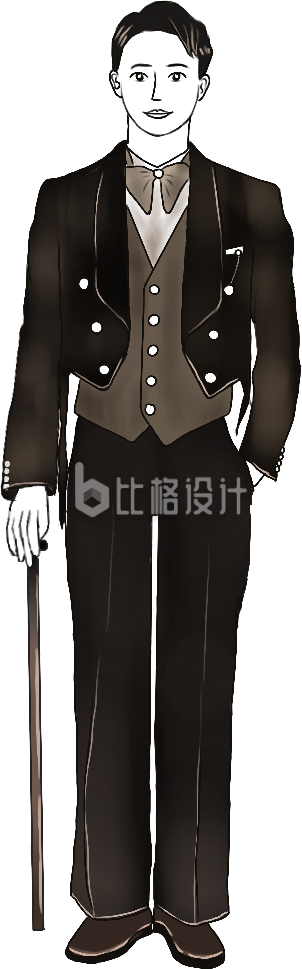 男士穿搭风格复古手绘