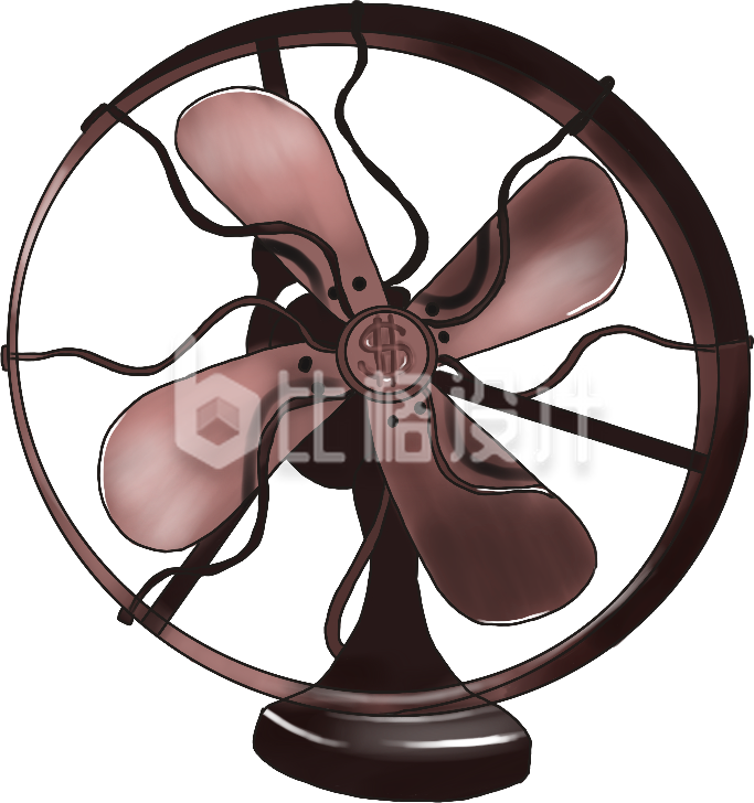 风扇手绘插画