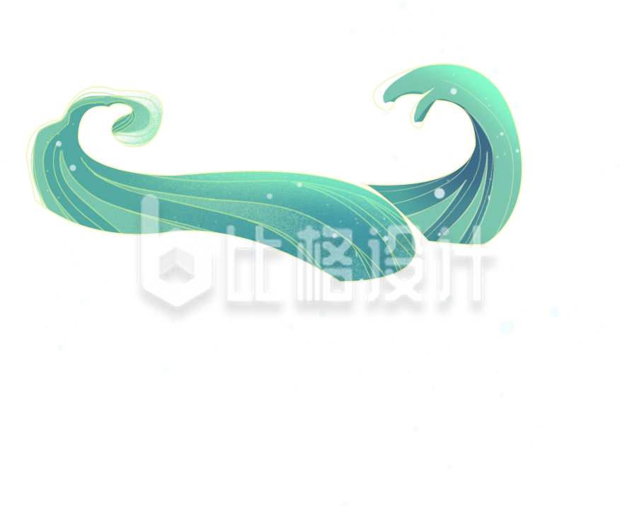 水浪手绘插画