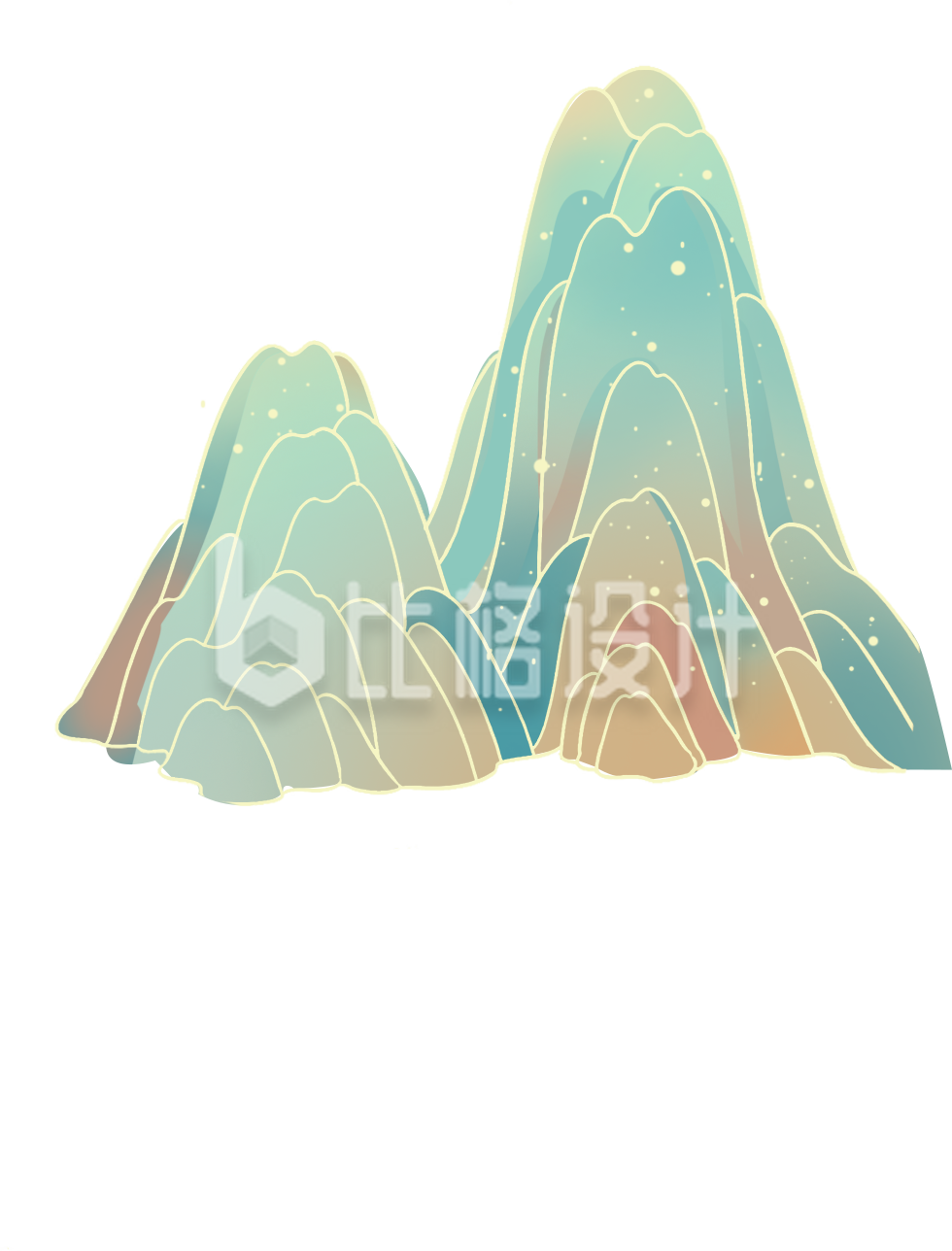 山峰手绘插画