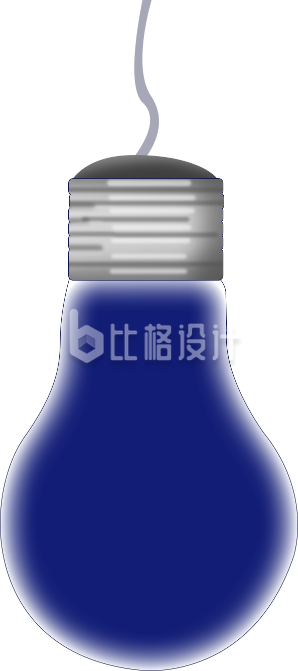 蓝色灯泡设计图 简约创意光效元素素材