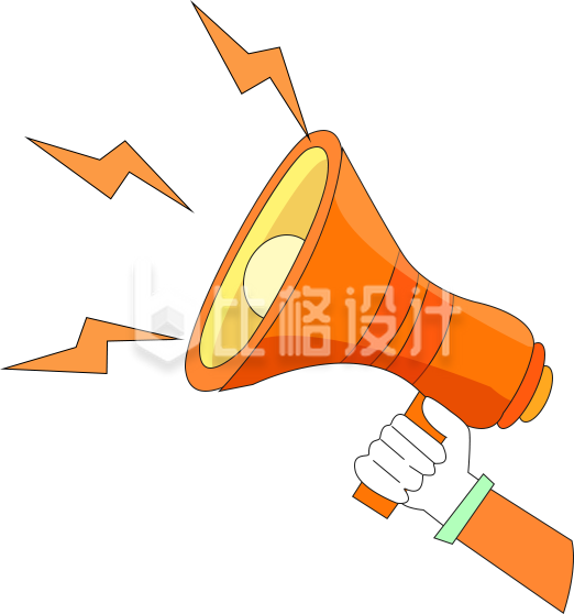 喇叭手绘插画