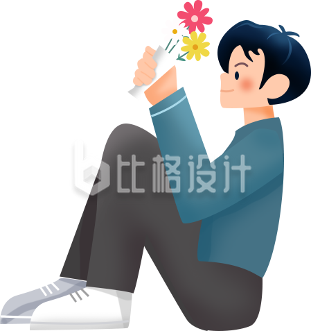 美少男手绘插画趣味