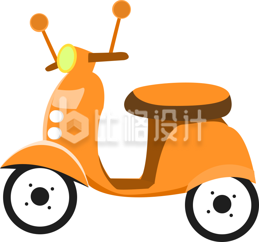 电瓶车手绘插画