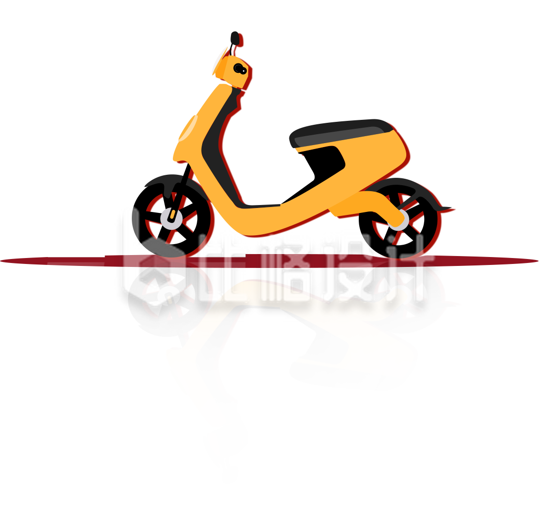 电瓶车手绘插画