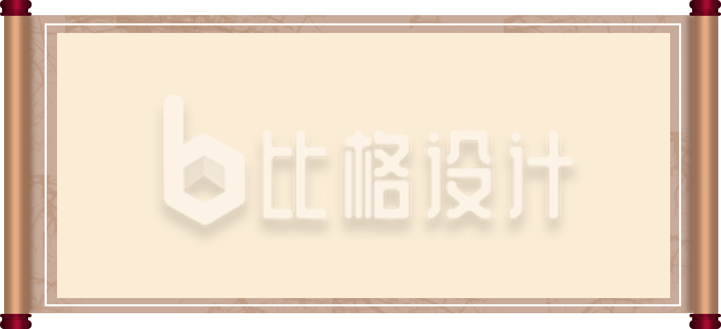 古典卷轴样式空白宣传物料可用于多场景