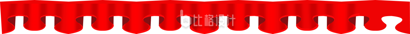 红色波浪形装饰彩带喜庆氛围拉满