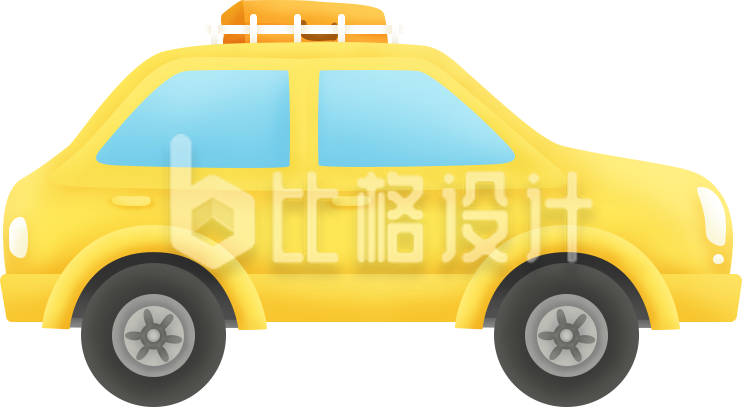 可爱黄色汽车图标 适用于汽车行业宣传物料
