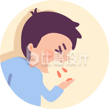 卡通人物咳嗽形象 适合药物类宣传物料