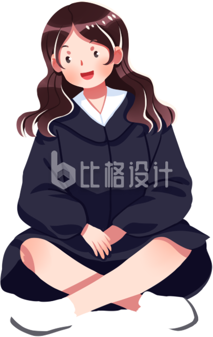 穿着学士服的女生形象 适合用于毕业宣传 穿着学士服的女生形象 适合用于毕业宣传