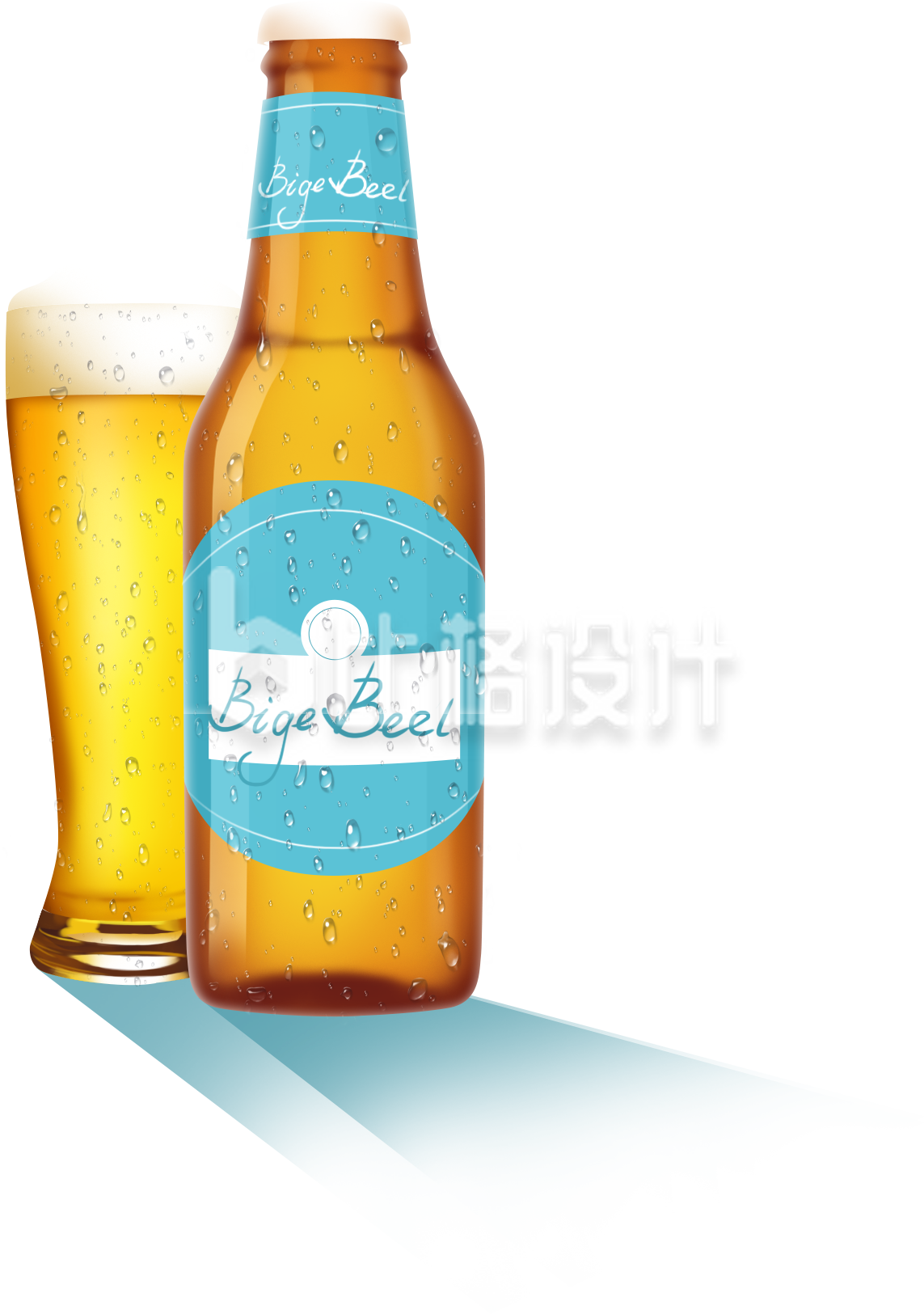啤酒手绘插画