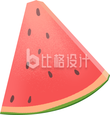 西瓜红色水果手绘