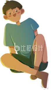 小男孩开心手绘