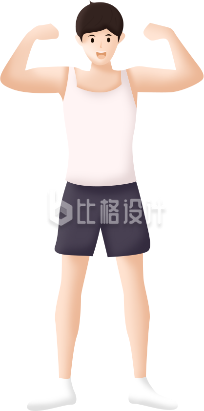 运动男性减肥手绘