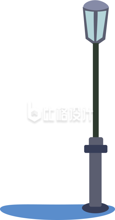 路灯手绘插画