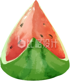 西瓜美食手绘夏天