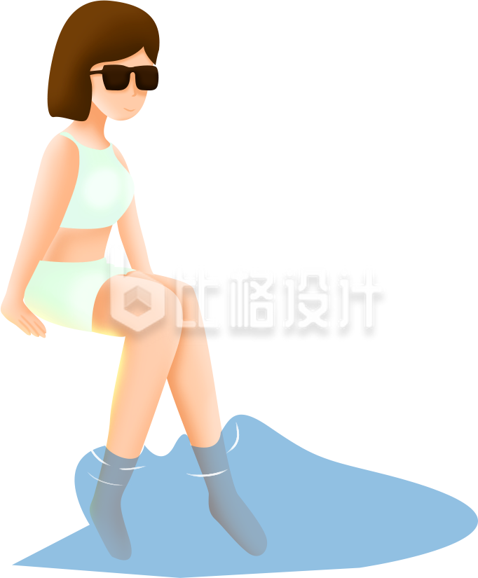 美少女旅游手绘