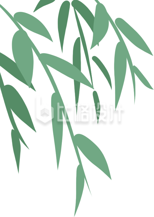 柳树手绘插画