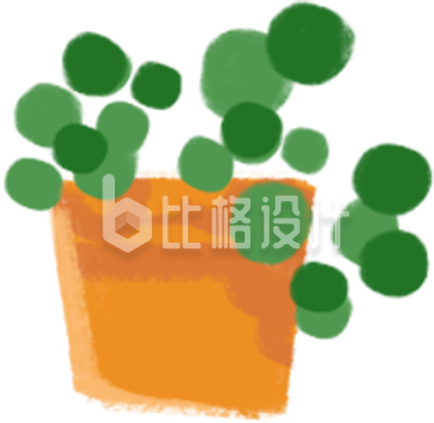 盆栽植物手绘