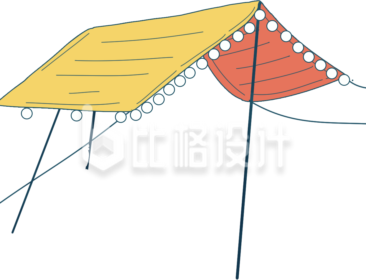 露营帐篷手绘