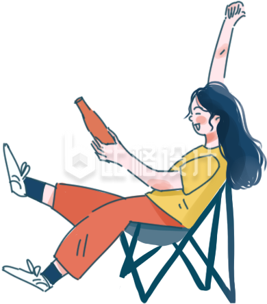 开心小女孩手绘