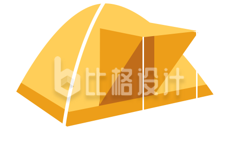 旅游出行帐篷手绘