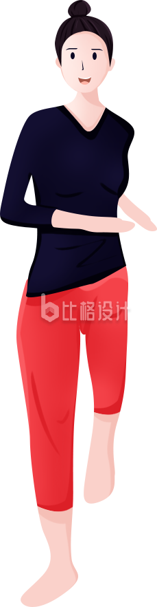 女性运动健身手绘