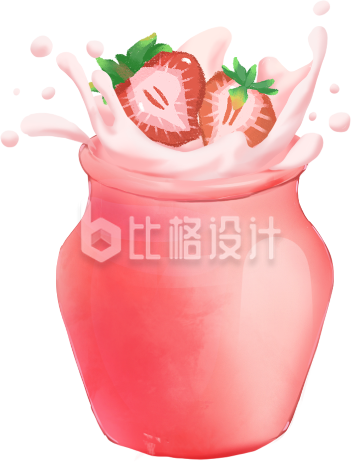 奶茶美食手绘