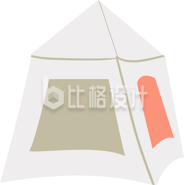 旅游露营帐篷手绘